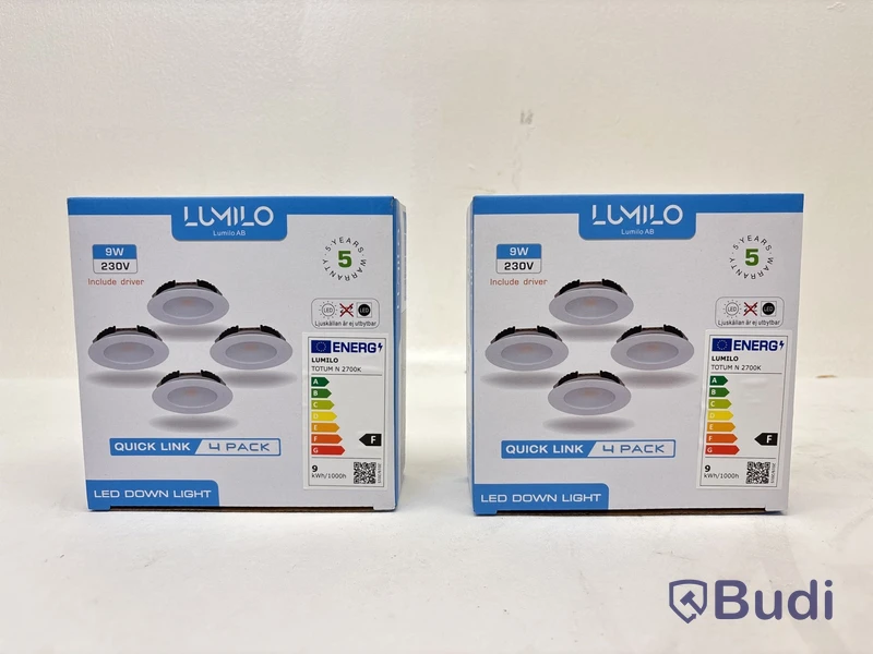 2 st. 4-pack LED-lampor Lumilo, Totum N 2700k, Quick Link