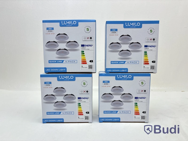 4 st. 4-pack LED-lampor Lumilo, Totum N 2700k, Quick Link