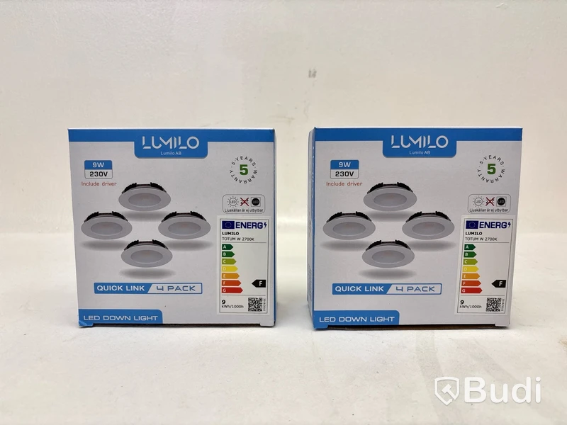 2 st. 4-pack LED-lampor Lumilo, Totum W 2700k, Quick Link