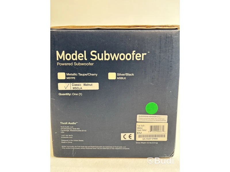 Radio Tivoli Audio Subwoofer. Ord. pris inkl. moms: ca 3000 kr.