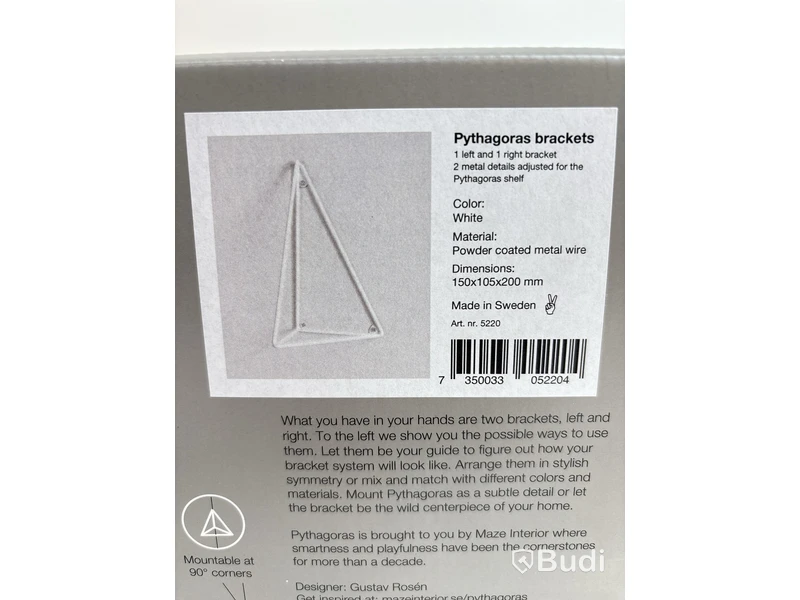4 st. Konsol Pythagoras,  Totalt ord. pris inkl. moms: ca 990 kr.