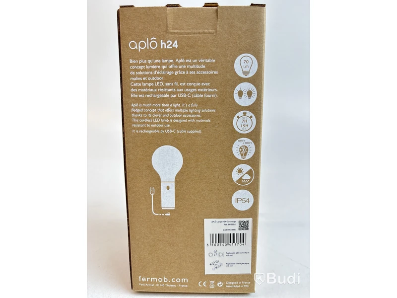 Lampa Fermob APLÔ H24 Ocre rouge. Ord. pris inkl. moms: ca 840 kr.