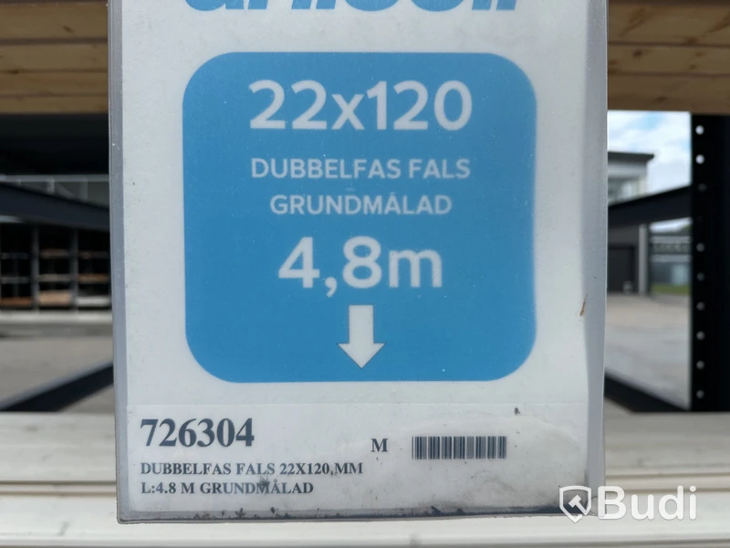 50 st. Dubbelfas Fals Grundmålad 22x120 mm 4,8 M, 726304