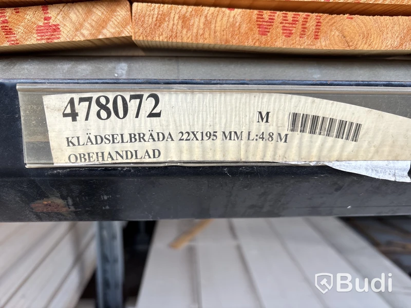 14 st. Klädselbräda Ytterpanel 22X195MM L:4.8 M, 478072