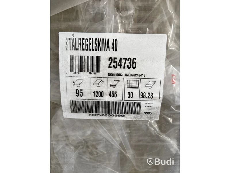 88 st. Isolering Rockwool Stålregelskiva 40 1200X455X95 MM 3.28 M2/PKT, 295386