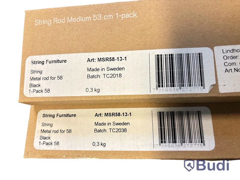 2 st. Metallstänger String, Rod medium, svart 53cm, ord. pris inkl. moms ca 900 kr