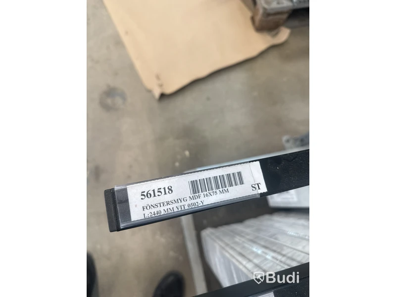 12 st. Fönstersmyg MDF 16X75mm Vit - Spårad, 561518