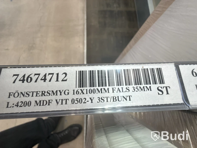 9 st. Fönstersmyg 16X100MM FALS 35MM Vit, 74674712
