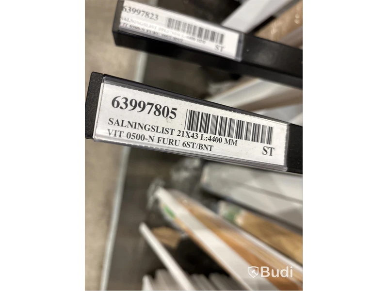 20 st. Salningslist Furu 21X43MM Vit L: 4400 mm, 63997805