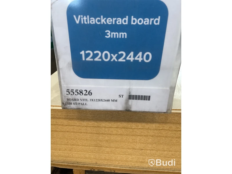 70 st. Träfiberskiva/Board - Vit, 3X1220X2440 mm, 555826