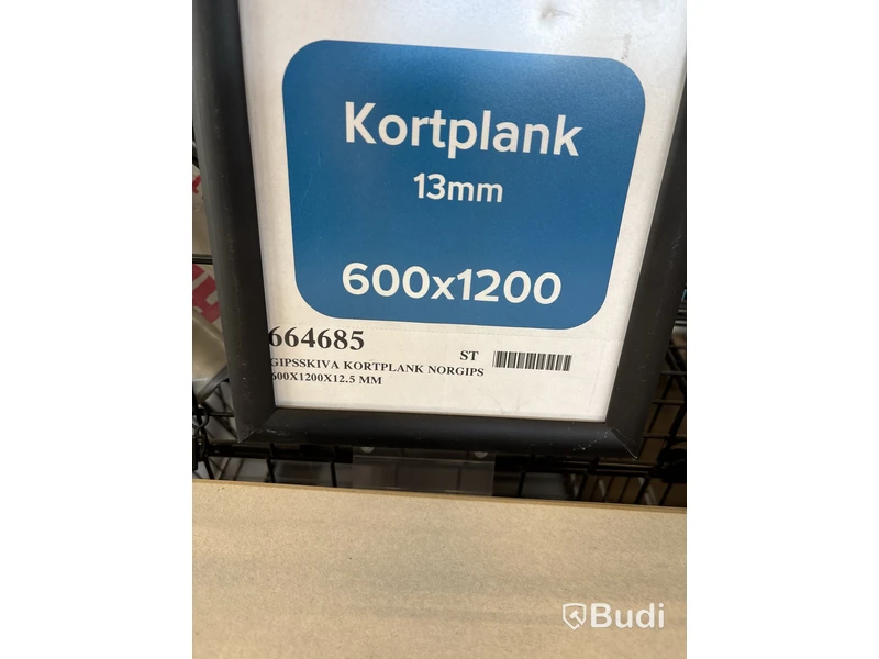 50 st. Gipsskiva Norgips Kortplank, 600X1200X12.5 MM, 664685