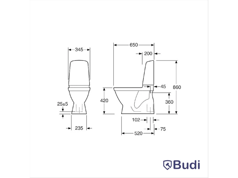 TOALETT GUSTAVSBERG NAUTIC 1500 C+ LIMNING HYGIENIC FLUSH