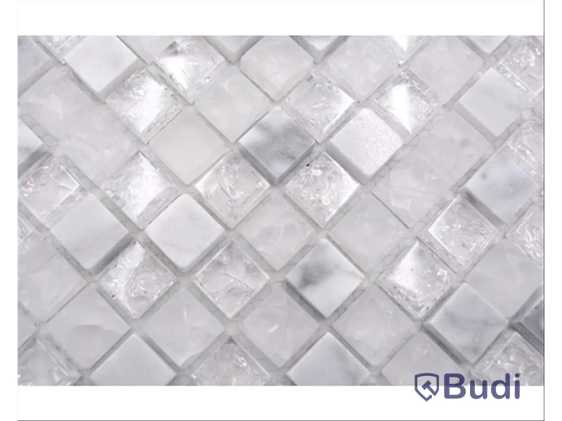 0,553 kvm Mosaik glas natursten XIC 1011 vit
