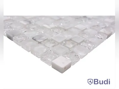 0,553 kvm Mosaik glas natursten XIC 1011 vit