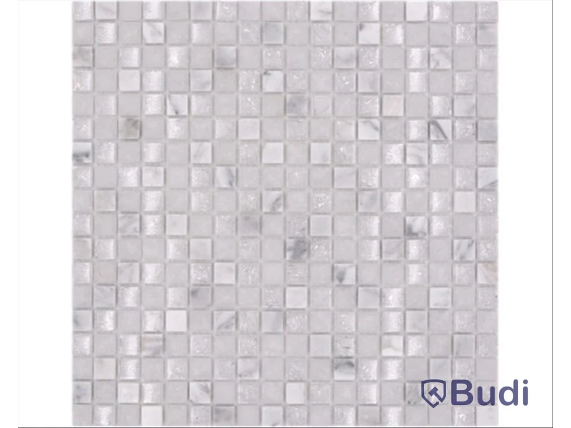 0,553 kvm Mosaik glas natursten XIC 1011 vit