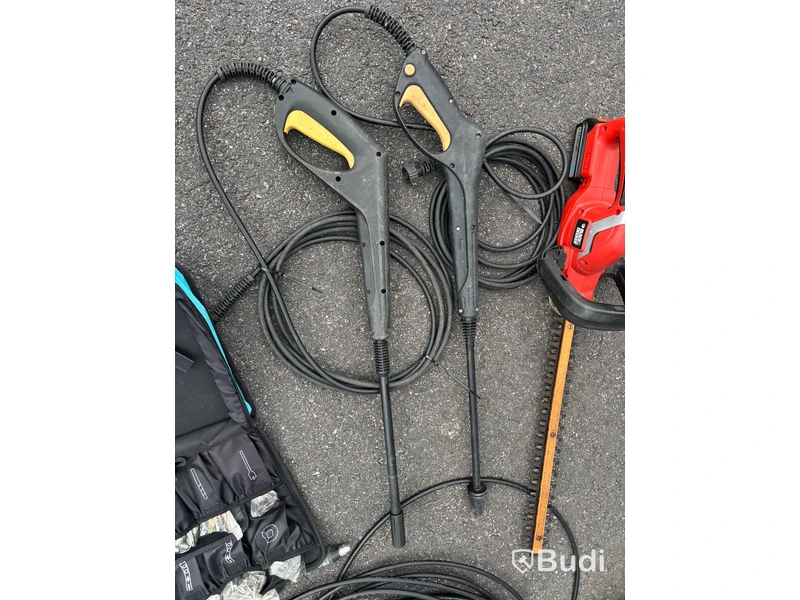 Trimmer, häcksax, spolslang med mera