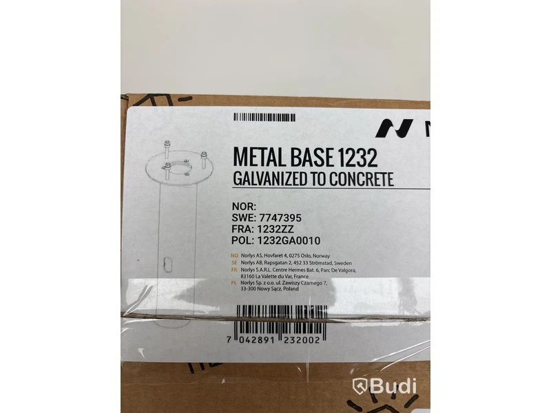 Betongfundament Metal Base 1232 Galvanized To Concrete Norlys