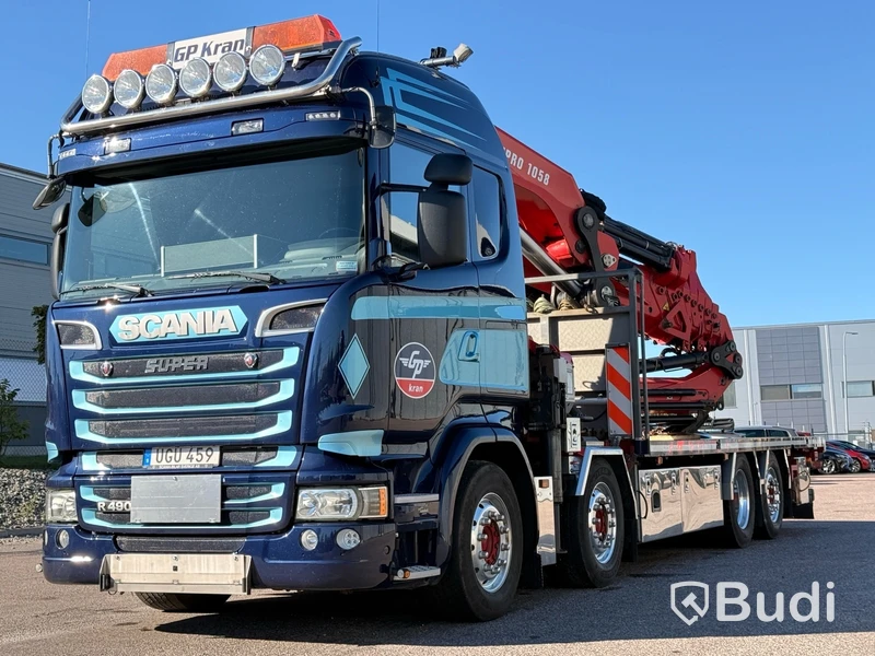 Bodbil Scania R490 8X2*6 -2015 | Hiab X-hipro 1058 E-7 | Jib 150x-6