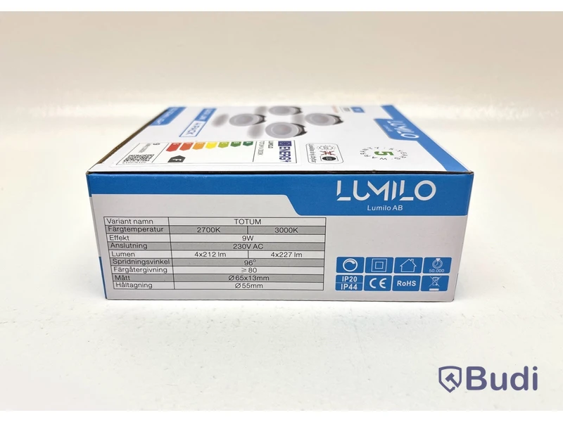 5 st. 4-pack LED-lampor Lumilo, Totum N 3000k, Quick Link