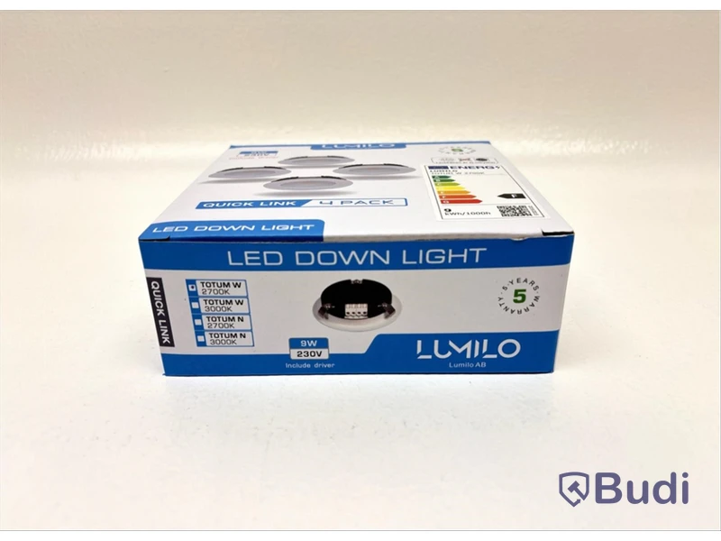 5 st. 4-pack LED-lampor Lumilo, Totum W 2700k, Quick Link