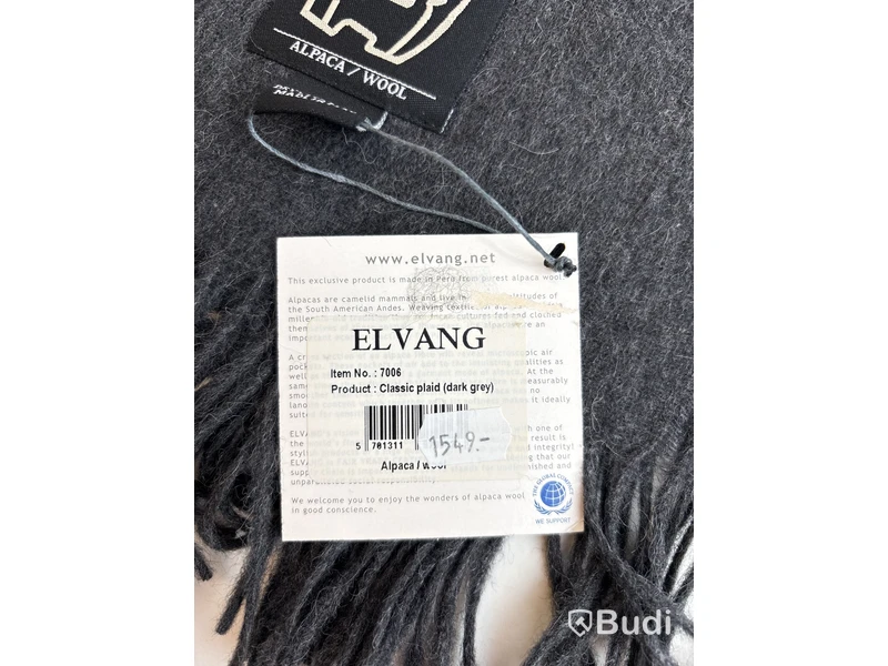 Filt Elvang mörk grå alpacka/ull. Ord. pris inkl. moms: ca 1549 kr.