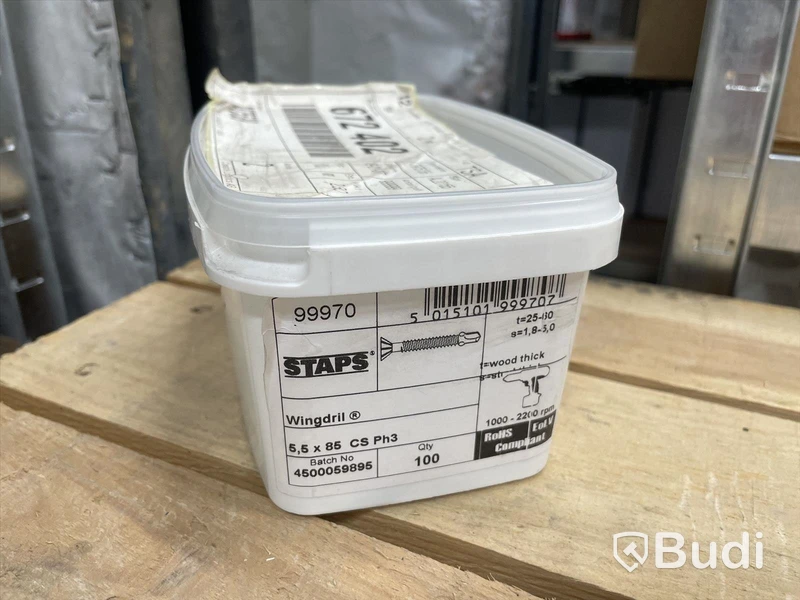 10 st förp, plåtskruv Staps, Ejot, blandade