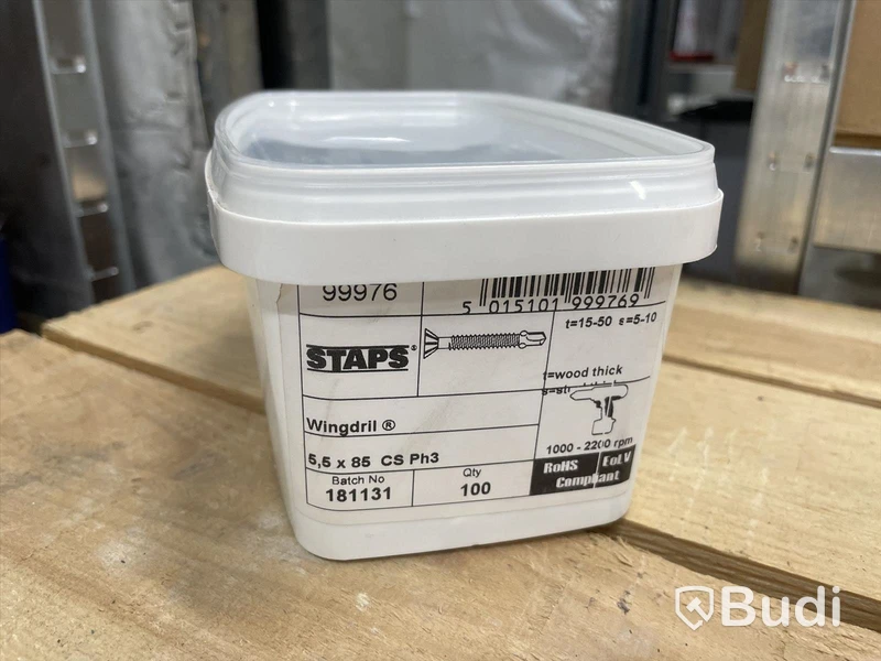 10 st förp, plåtskruv Staps, Ejot, blandade