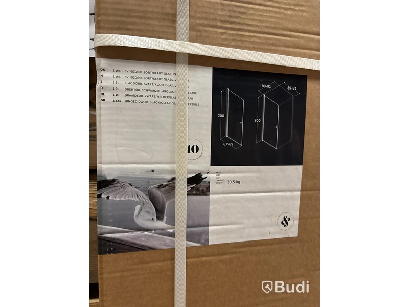DUSCHDÖRR SCANBAD/DANSANI FLEXI A90 SLAGDÖRR KLARGLAS 90CM SVART