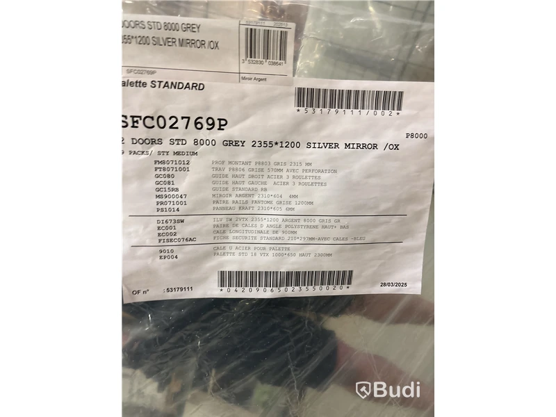 SKJUTDÖRR REGALUX 1200X2350MM SPEGEL 2-PACK GRÅ/SILVER