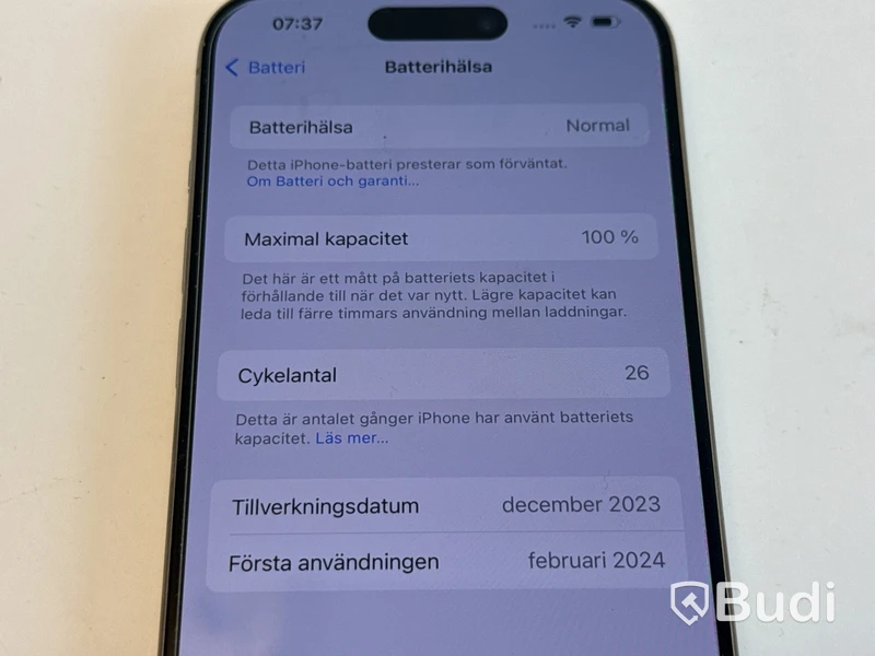 iPhone 15 Pro, 128 GB, grå