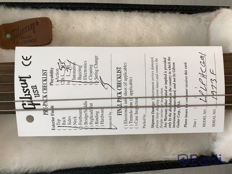 Gibson Les Paul 1973F,  LP LPACGM1 1973 F, i case med certifikat. Signerad av Les Paul.