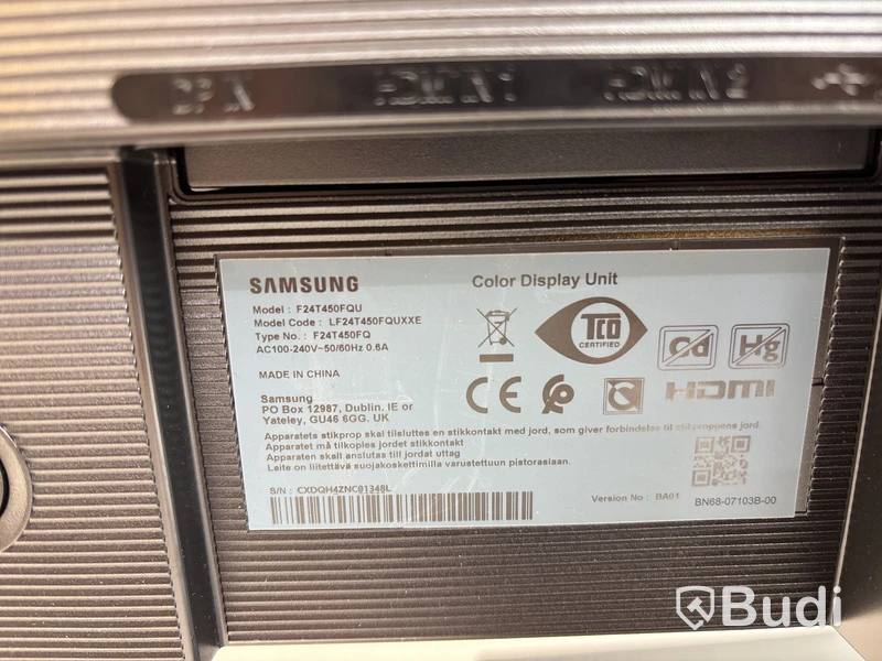 2 st. Datorskärmar Samsung F24T450FQU inkl. stativ, 24 tum