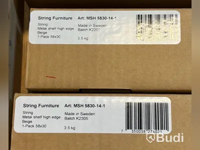 2 st. Hyllplan String, hög kant metall, beige, Totalt ord. pris inkl. moms: ca 1600 kr