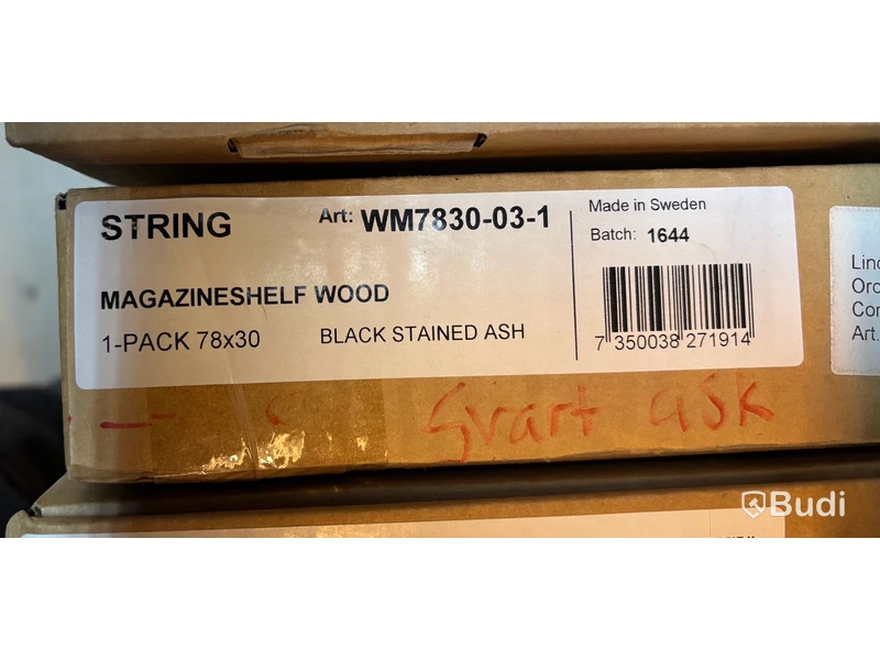 Magasinhylla String, svartbetsad ask, Ord. pris inkl. moms: ca 1749 kr