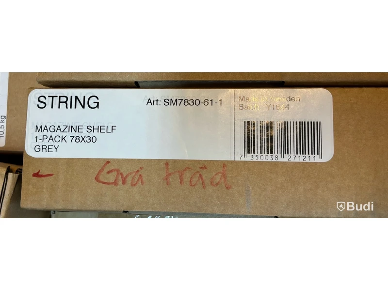 3 st. Magasinhylla String, tråd grå, Totalt ord. pris inkl. moms: ca 2100 kr
