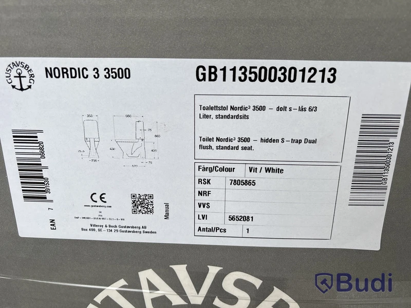 TOALETT GUSTAVSBERG NORDIC³ 3500 INK STANDARDSITS