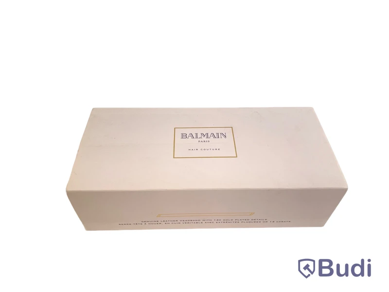 Hårband i läder Balmain Paris, med 14k guldpläterade detaljer