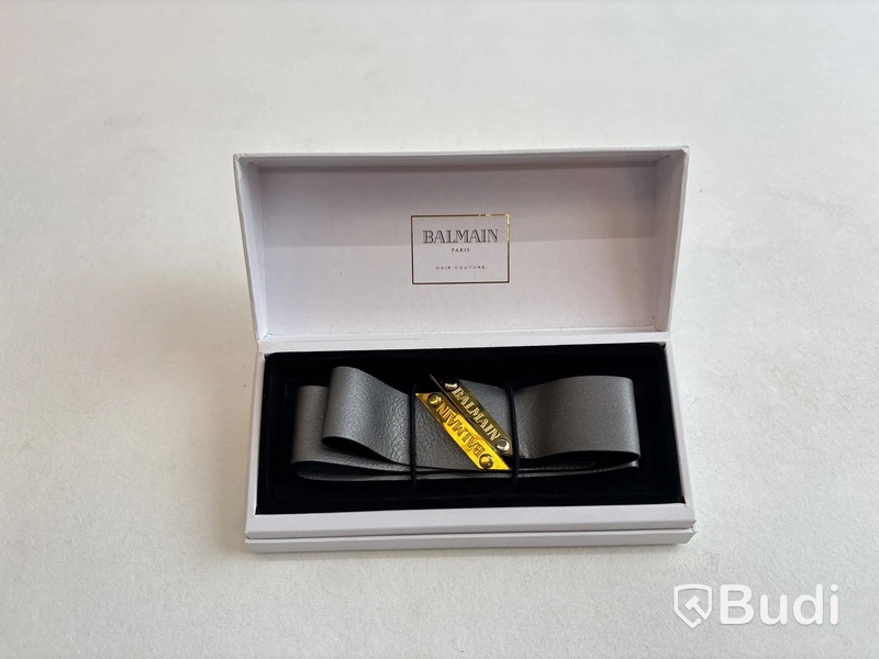Hårband i läder Balmain Paris, med 14k guldpläterade detaljer