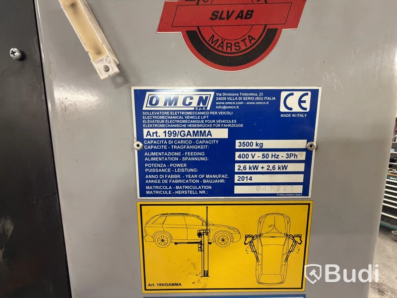 Fordonslyft OMCN 199/Gamma flerpelare 3500 kg -2014