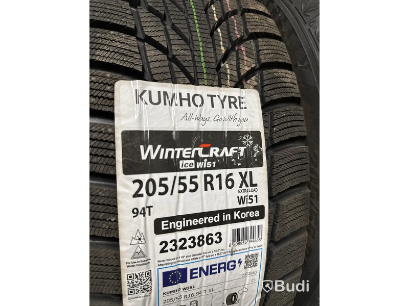 4 st. Vinterhjul Kumho 205/55 R16 XL