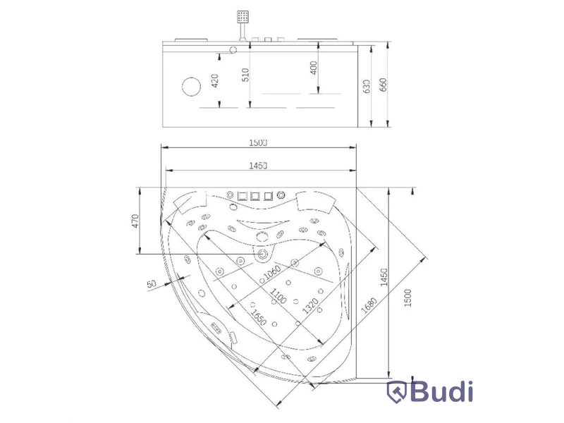 BUBBELBADKAR CAMARGUE ÄLVSBORG EXCLUSIVE 150X150 CM - RESERVDELSOBJEKT/REPARATIONSOBJEKT