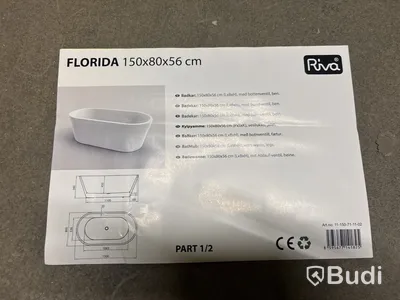 BADKAR RIVA FLORIDA FRISTÅENDE VIT 150 CM