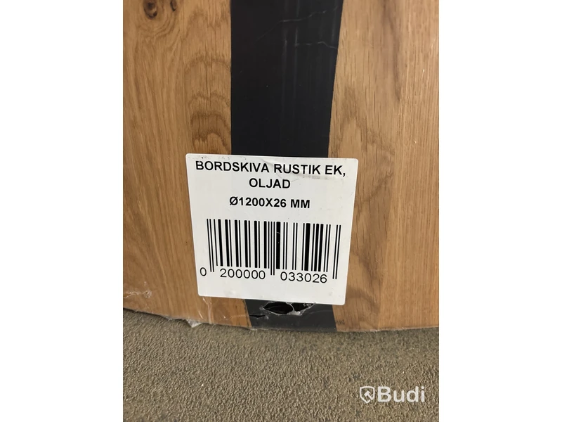 BORDSSKIVA RUSTIK EK OLJAD RUND POSTFORMAD