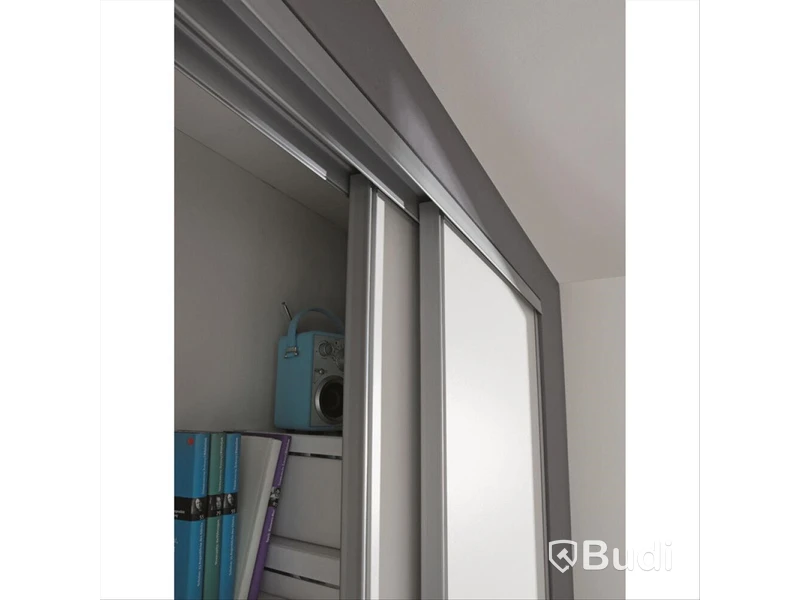 SKJUTDÖRR 1800X2355MM VIT/LJUSGRÅ 2-PACK