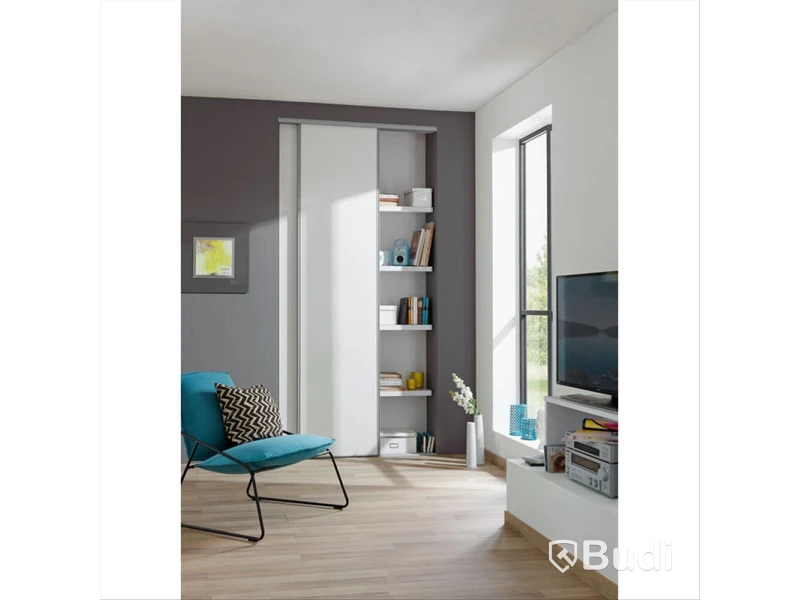 SKJUTDÖRR REGALUX 1530X2355MM VIT/LJUSGRÅ 2-PACK
