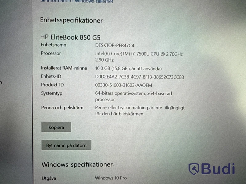 Laptop HP EliteBook 850 G5, i7, 16 Gb