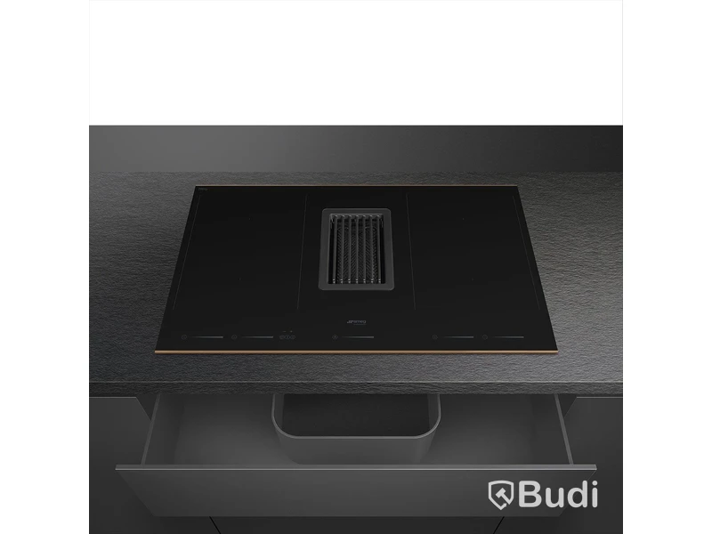 Induktionshäll Smeg med integrerad köksfläkt 80 cm, Svart Dolce Stil Novo. HOBD682R