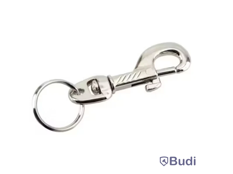 10 st. Kabinhake med nyckelring Millers, nickel 60 mm