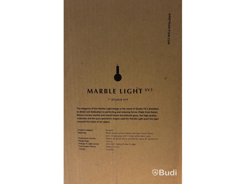 Taklampa &Tradition, Marble Light SV5, Ord. pris inkl. moms: ca 2750 kr