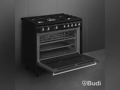 Gasspis Smeg 90x60 cm Elektrisk ugn, Svart Classic CX91GMBL